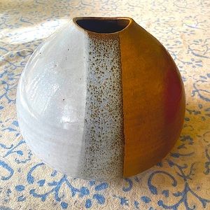 Vintage Gerald Patrick large size pottery vase.  Signed at the bottom.